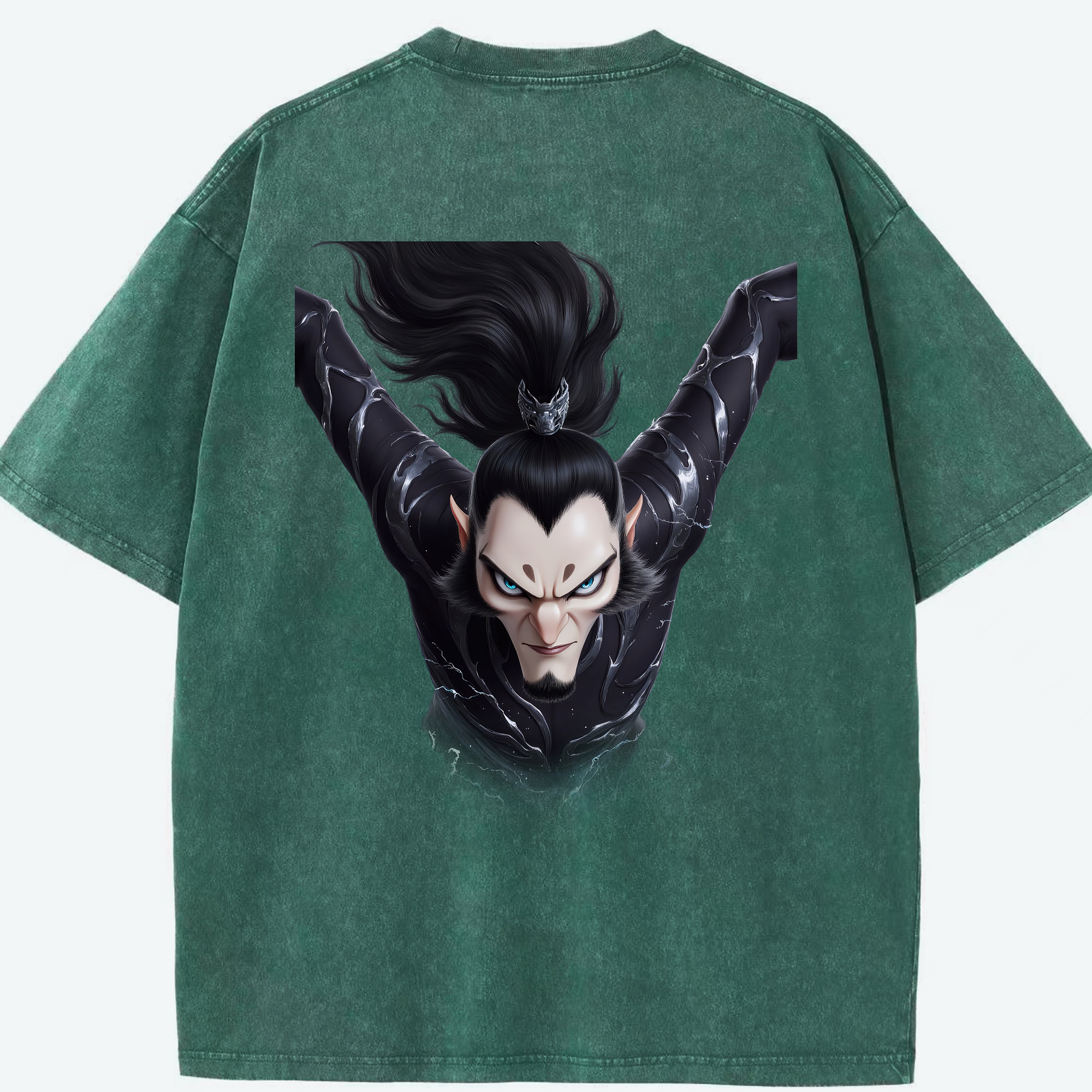 （画像用） Ne Zha 2 ナタ 魔童の大暴れ 綿100% ヴィンテージ風 半袖Tシャツ（背面プリント）